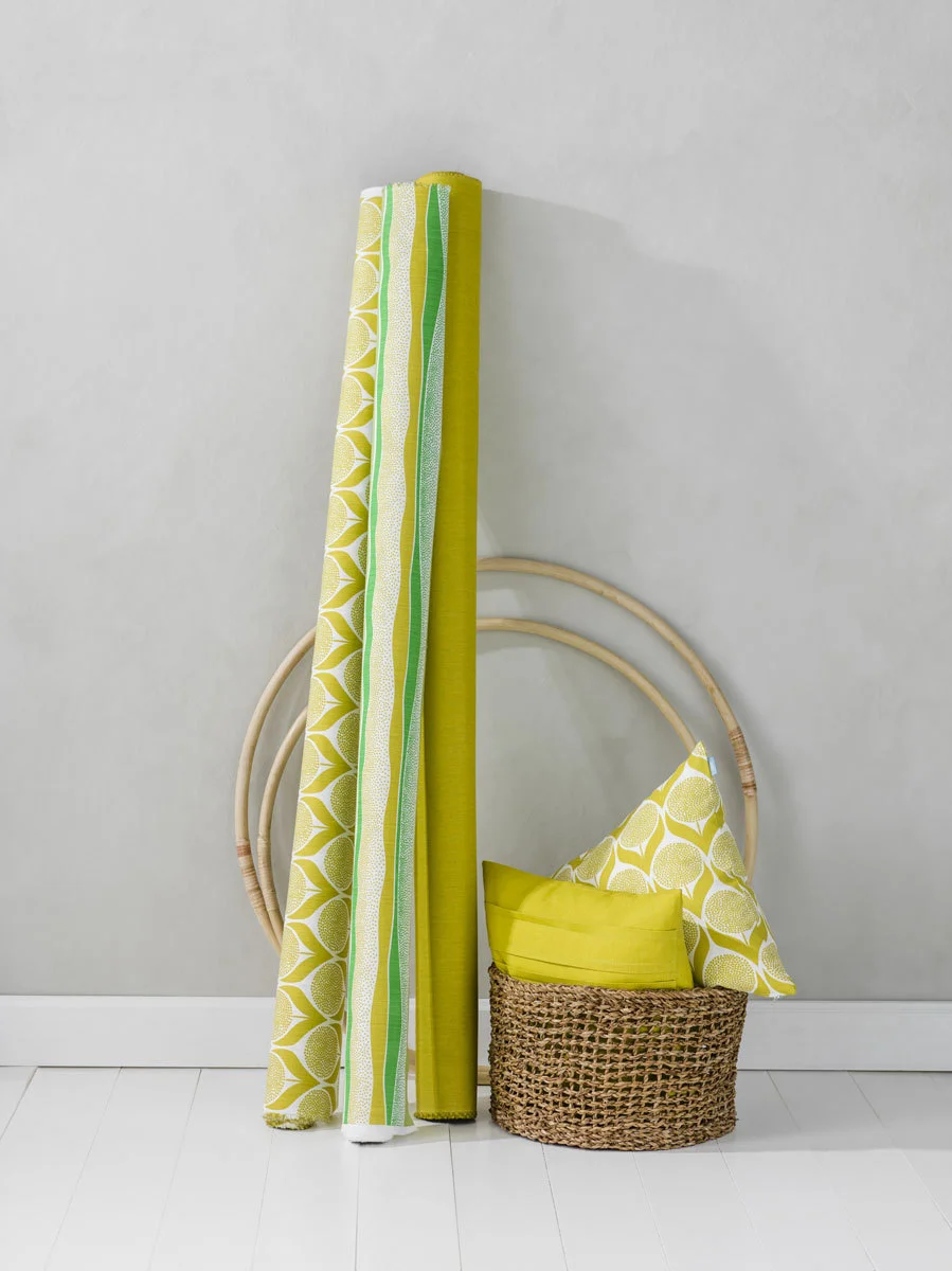 Made To Measure Curtains Blomma Lime Yellow Kuushti