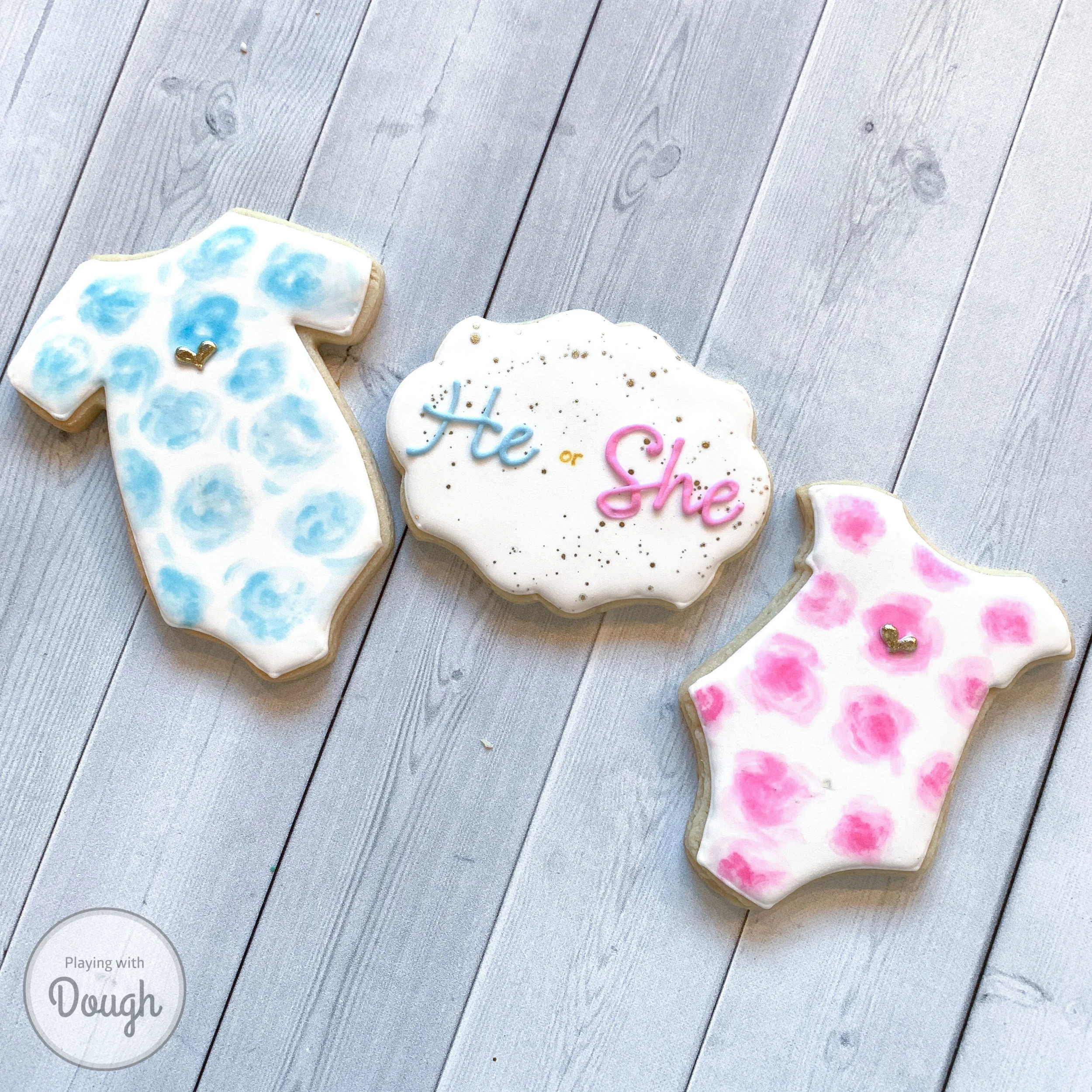 He Or She Cookies Playing With Dough