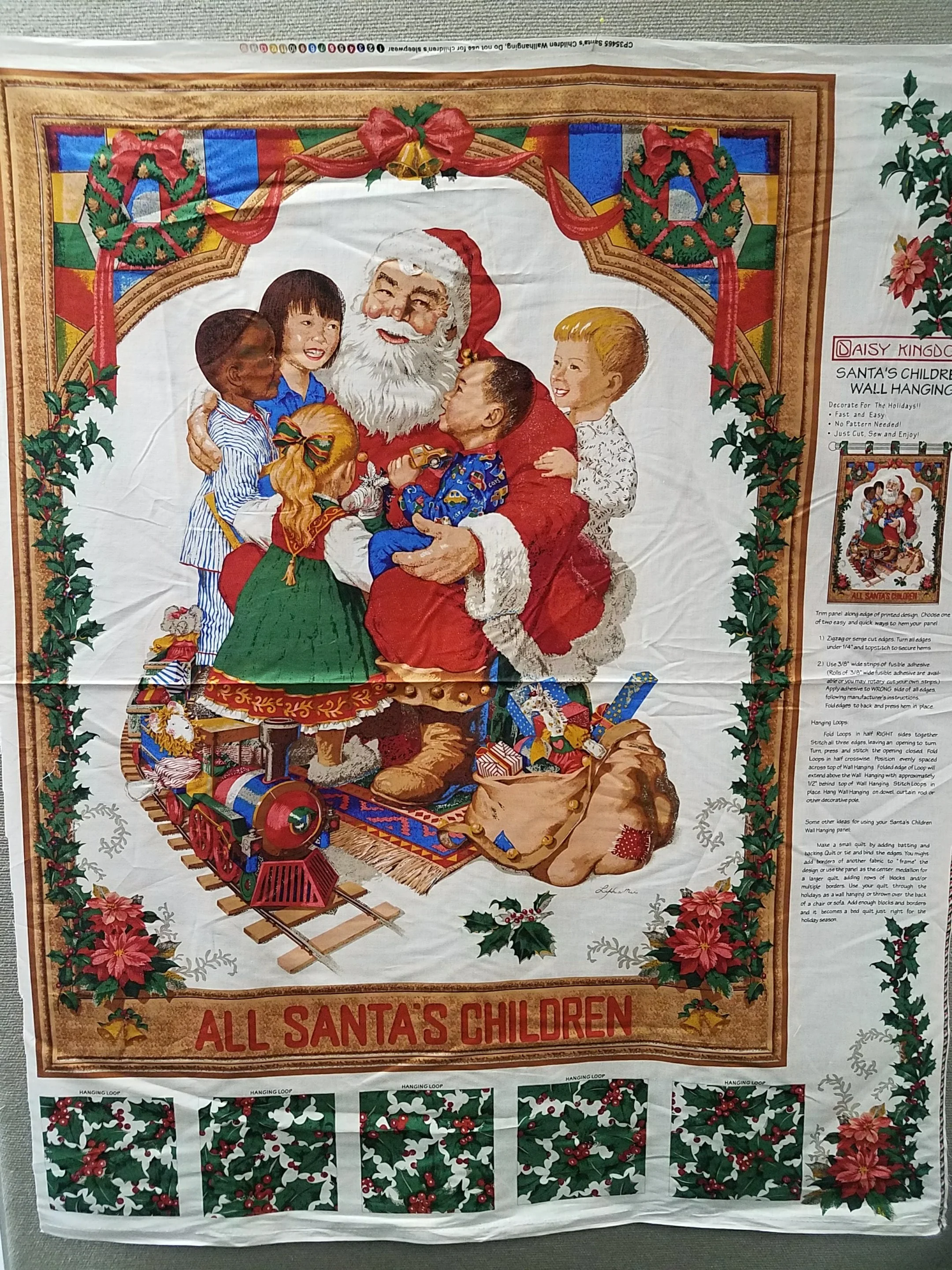Santa S Children Wall Hanging Panel Quilted Twins