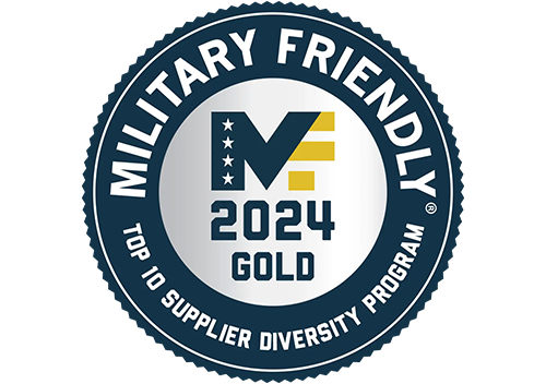 Military Friendly Gold Top 10 Supplier Diversity Program 2024 Award Logo