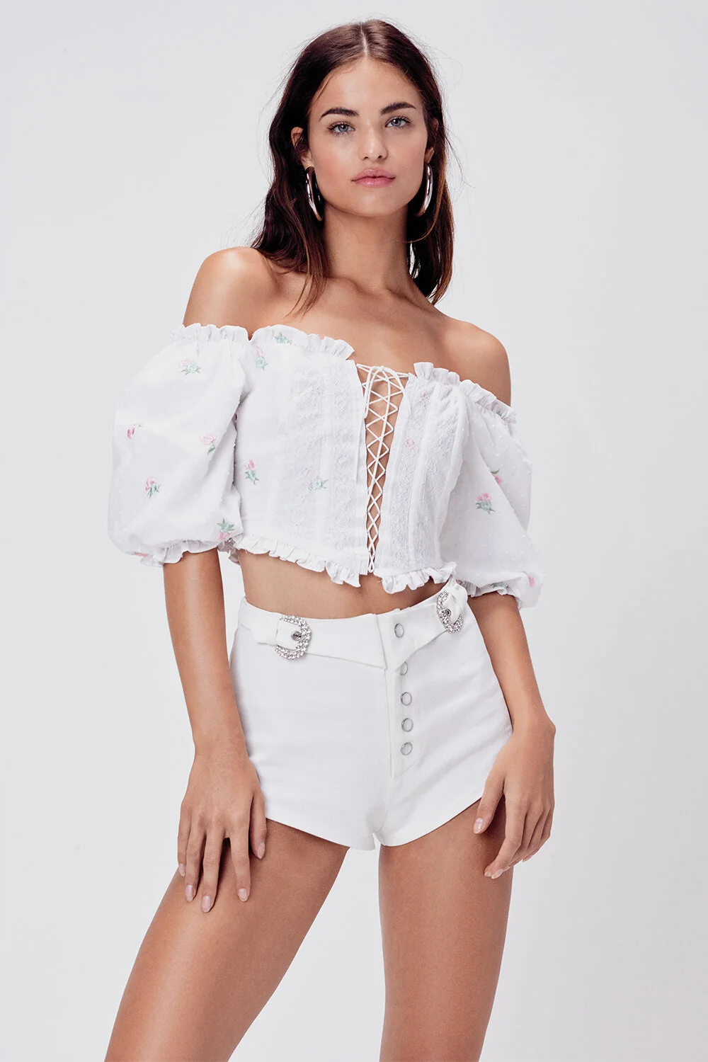 For Love Lemons Rainey Embroidered Crop Top Imwim