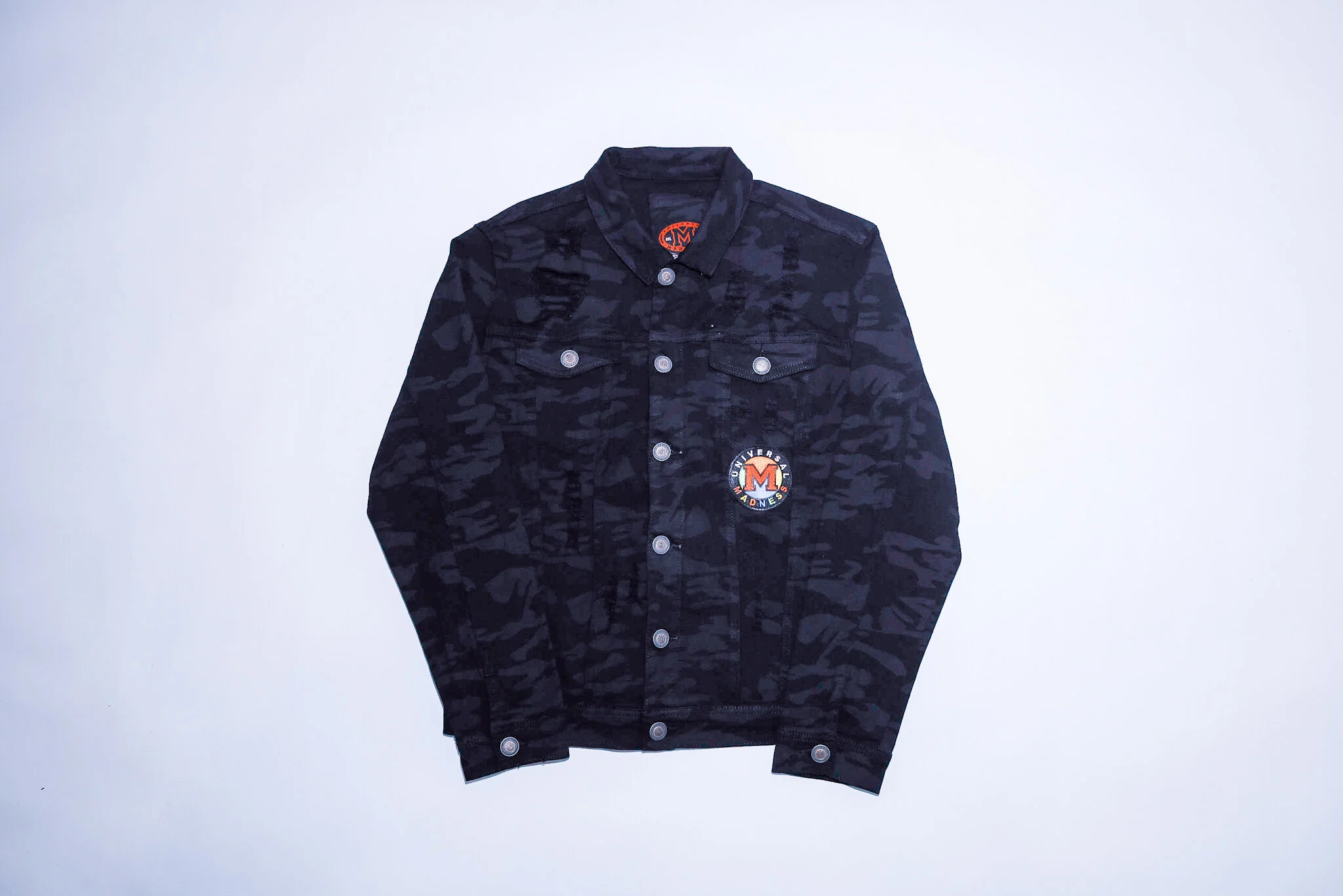 black camo denim jacket