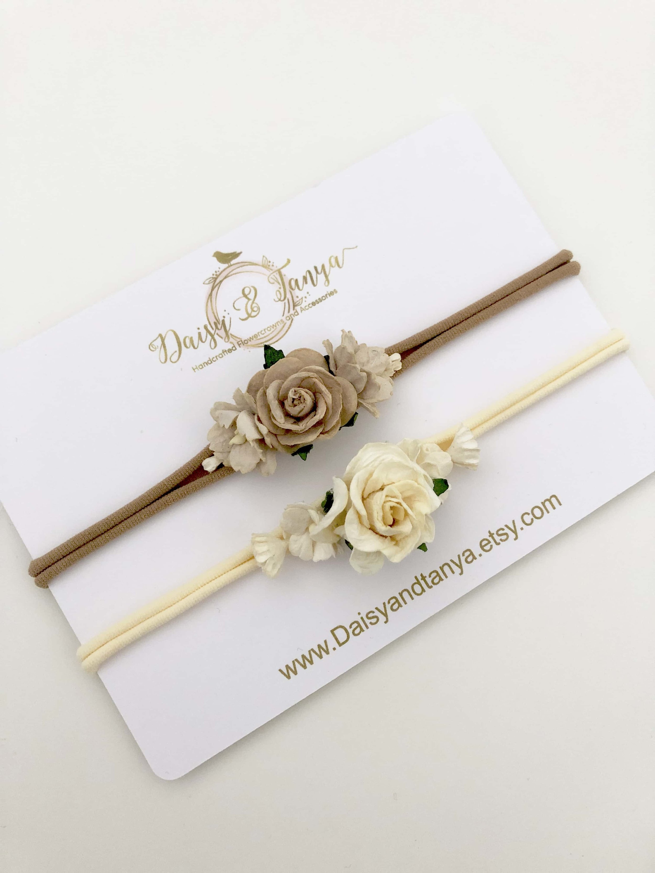 cream baby headband