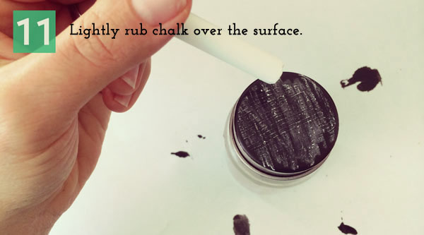 11.	Lightly rub chalk over the surface