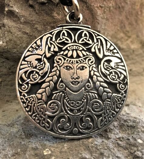 Large Brigid Celtic Goddess Necklace 675 Pendant Brigit Brighid Jewelry 