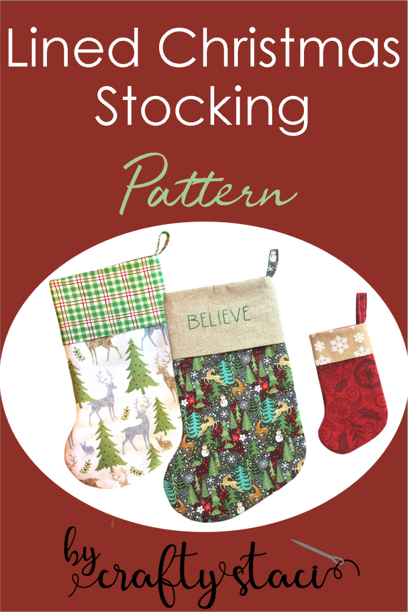内衬圣诞袜图案,以及来自Craftystaci.com #sewingpattern #christmassewing #holidaysewing #giftstomake#christmasstockings.png的迷你迷你袜