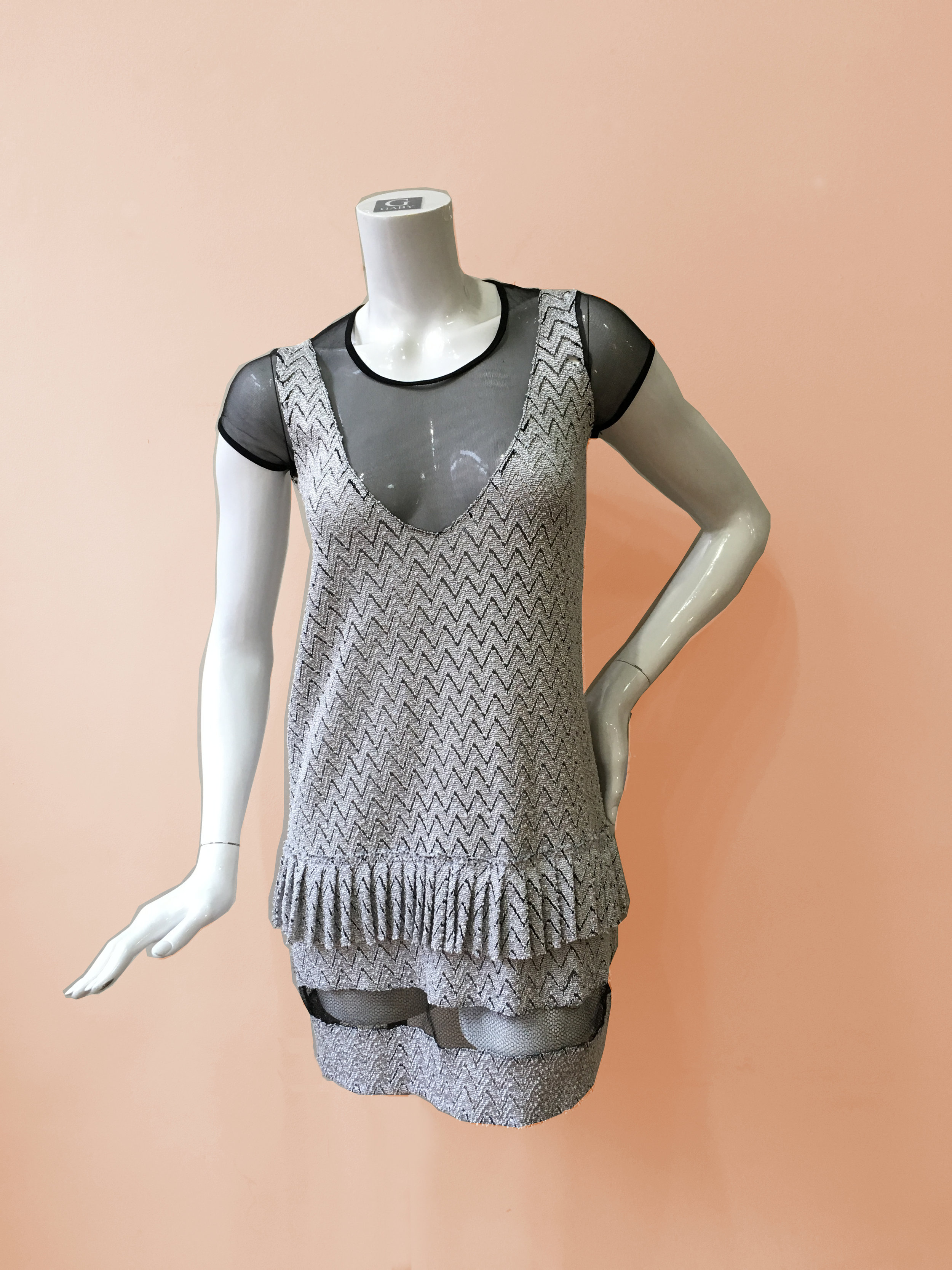 short sleeve mesh dress