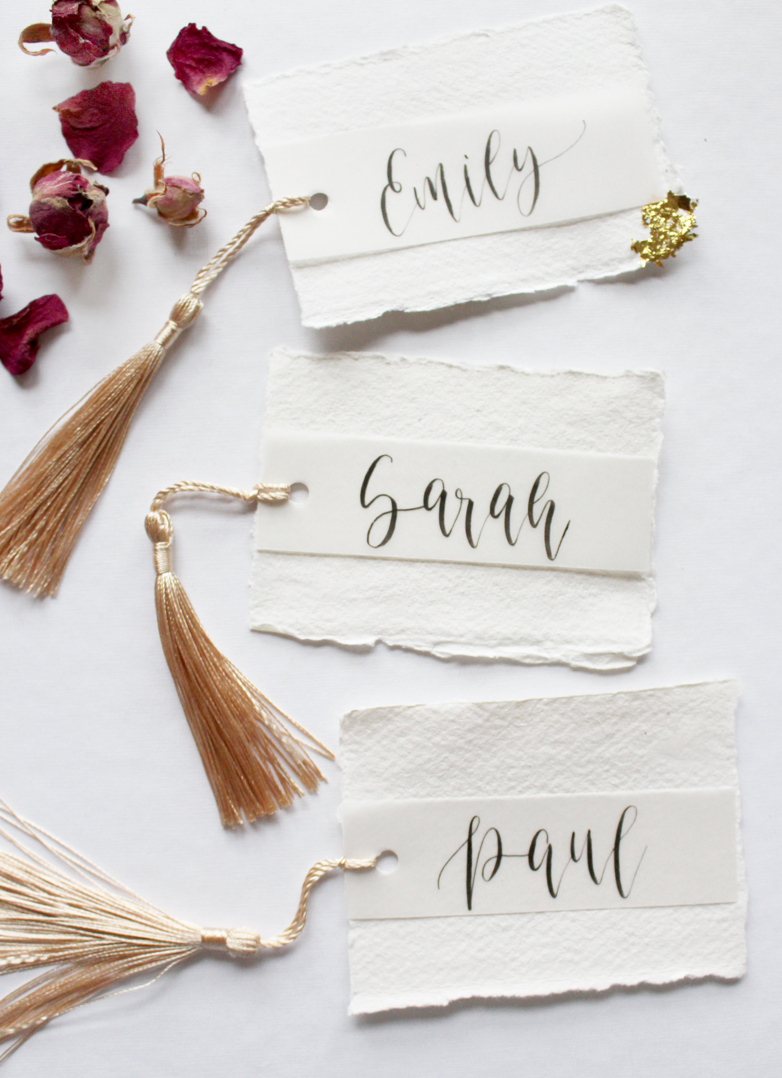 Name Place Cards Kraft Luggage Tags Lettering Wedding Name Cards Modern Calligraphy Rustic Calligraphy Name Cards Wedding Stationery