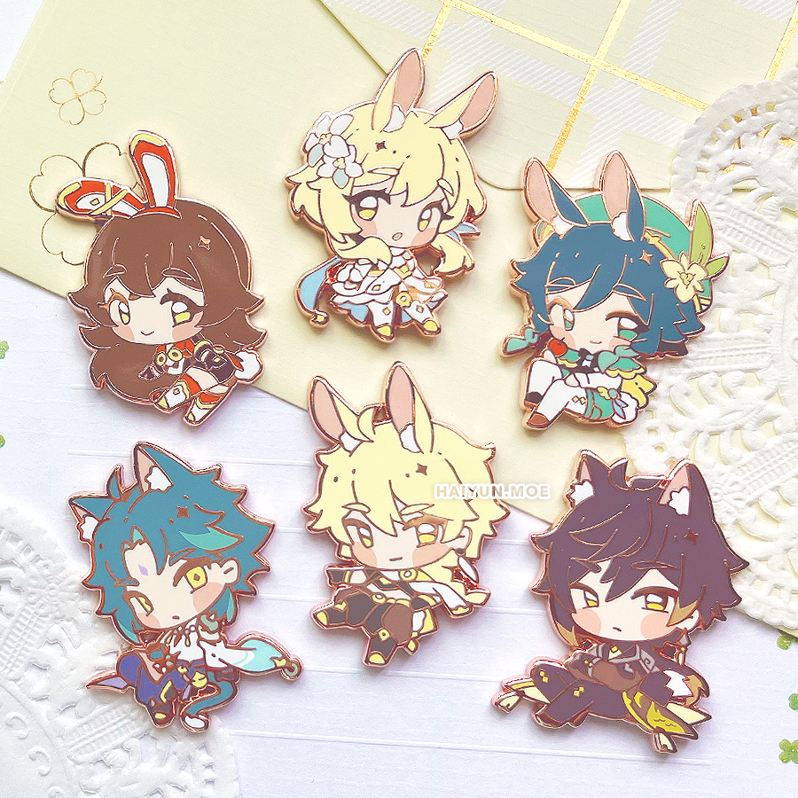 Genshin Impact Kemonomimi Enamel Pins (B-Grade) — haiyun