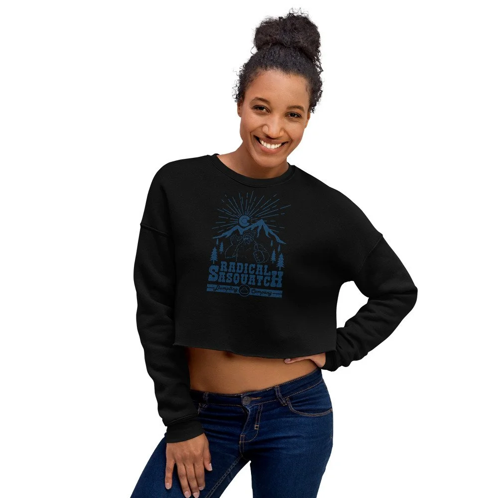 Thumbs Up Blue: Crop Sweatshirt — Radical Sasquatch Dumpling Thumbs Up Blue: Crop Sweatshirt — Radical Sasquatch Dumpling