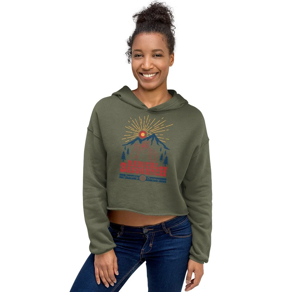 Thumbs Up Colorado Crop Hoodie Radical Sasquatch Dumpling Company