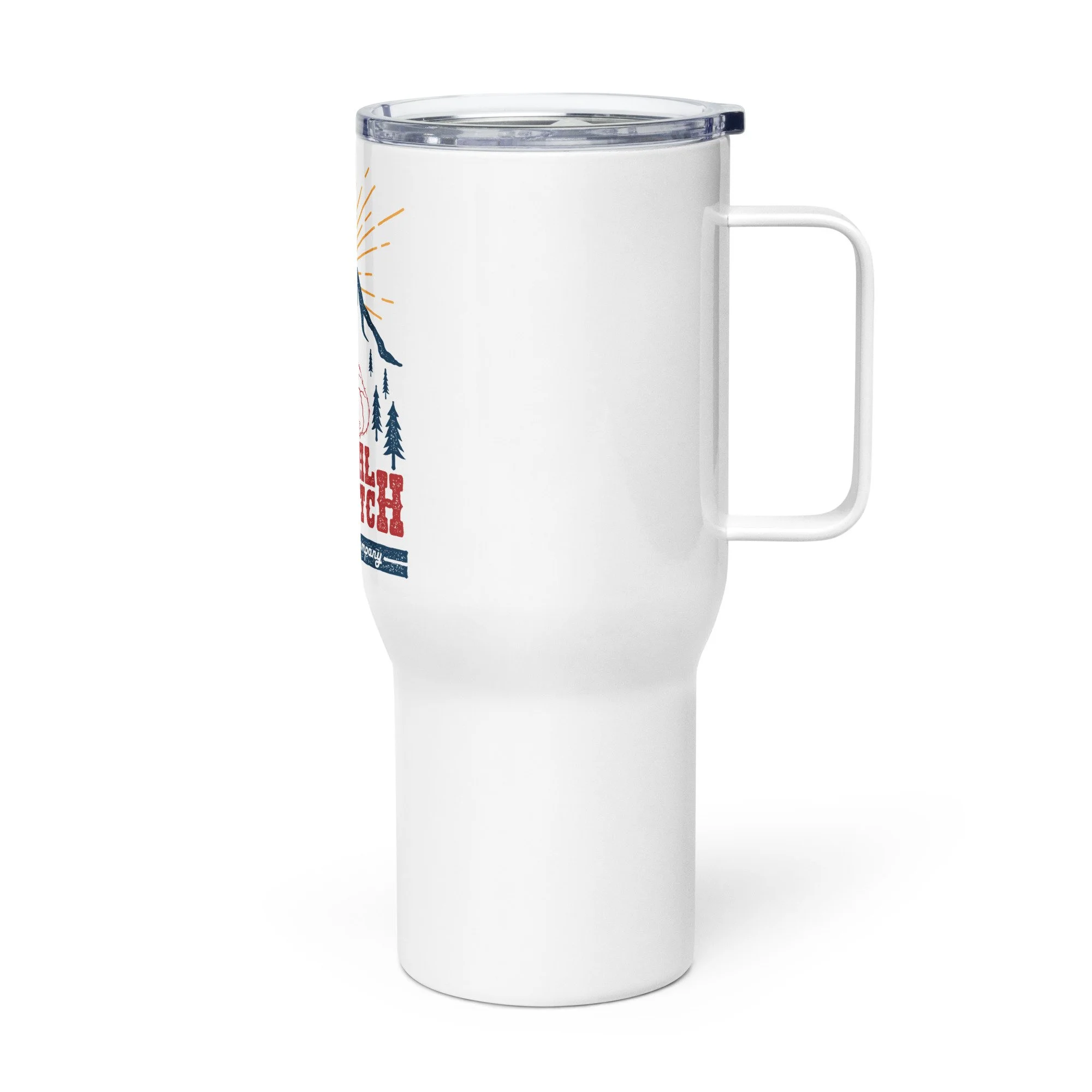 Travel mug with a handle — Radical Sasquatch Dumpling Company