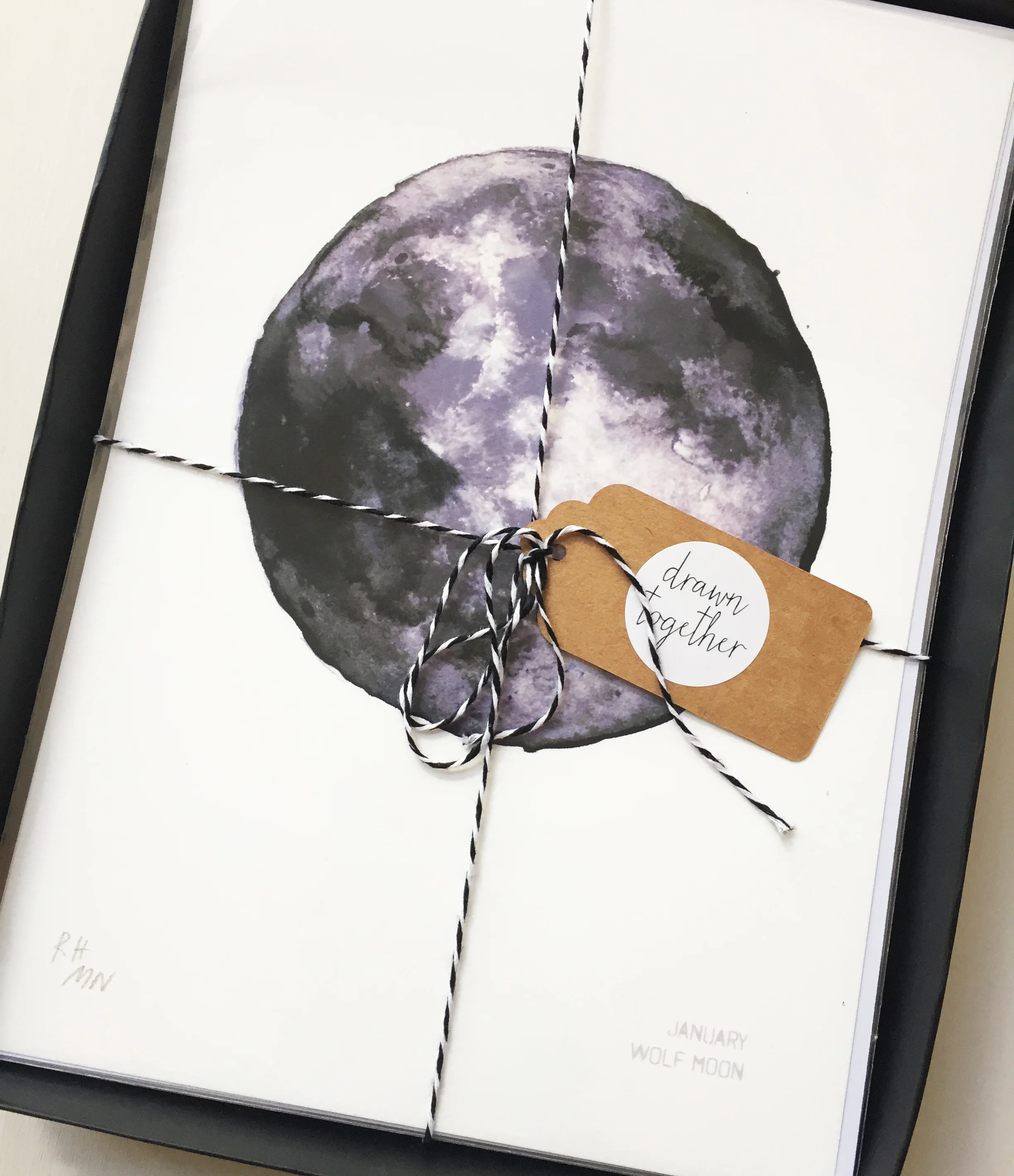 Set Of 12 Full Moon Art Prints Moon Names Of All Months Of The Year Drawn Together Art Collective Art Prints London