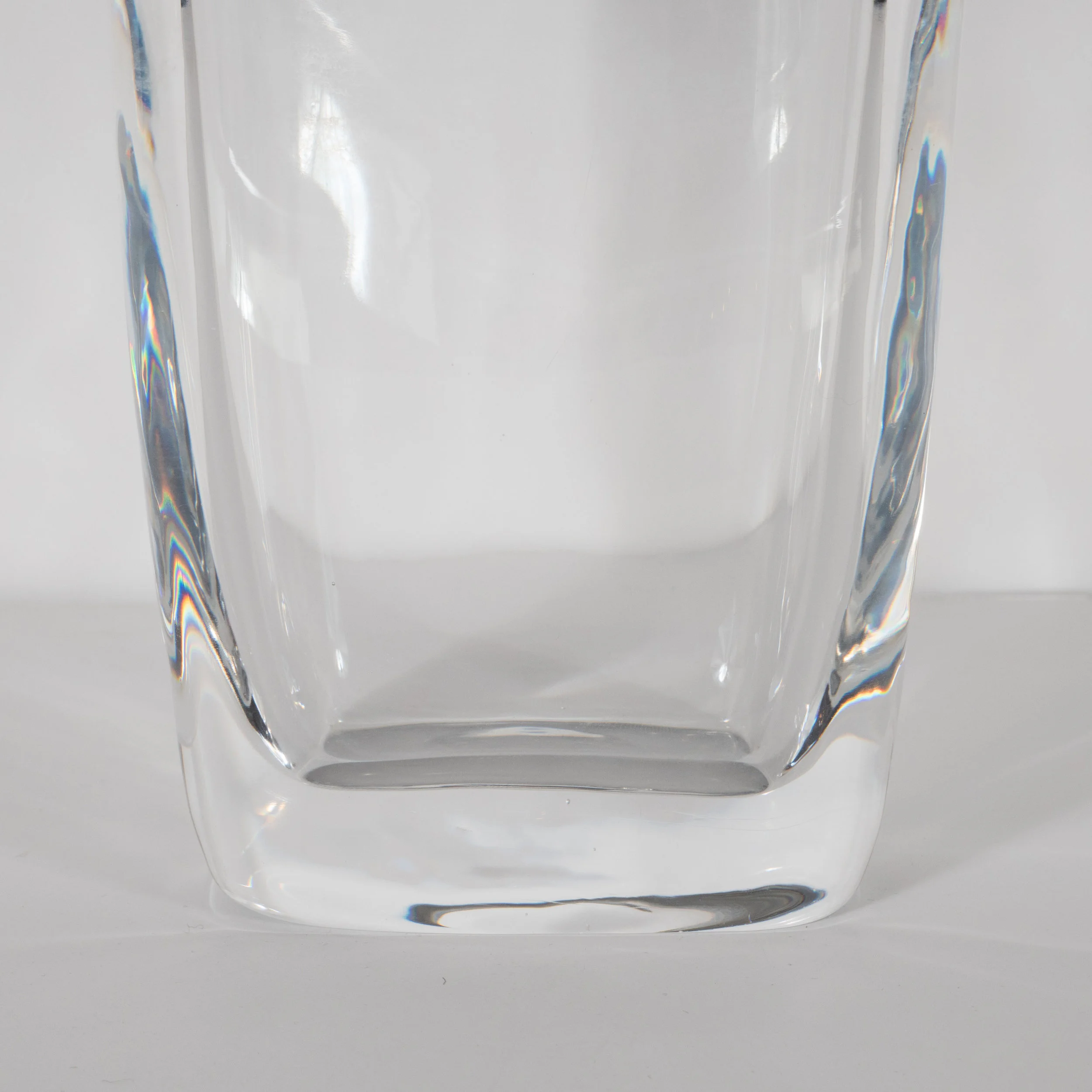 Mid Century Modern Oblong Translucent Glass Vase By Orrefors Of