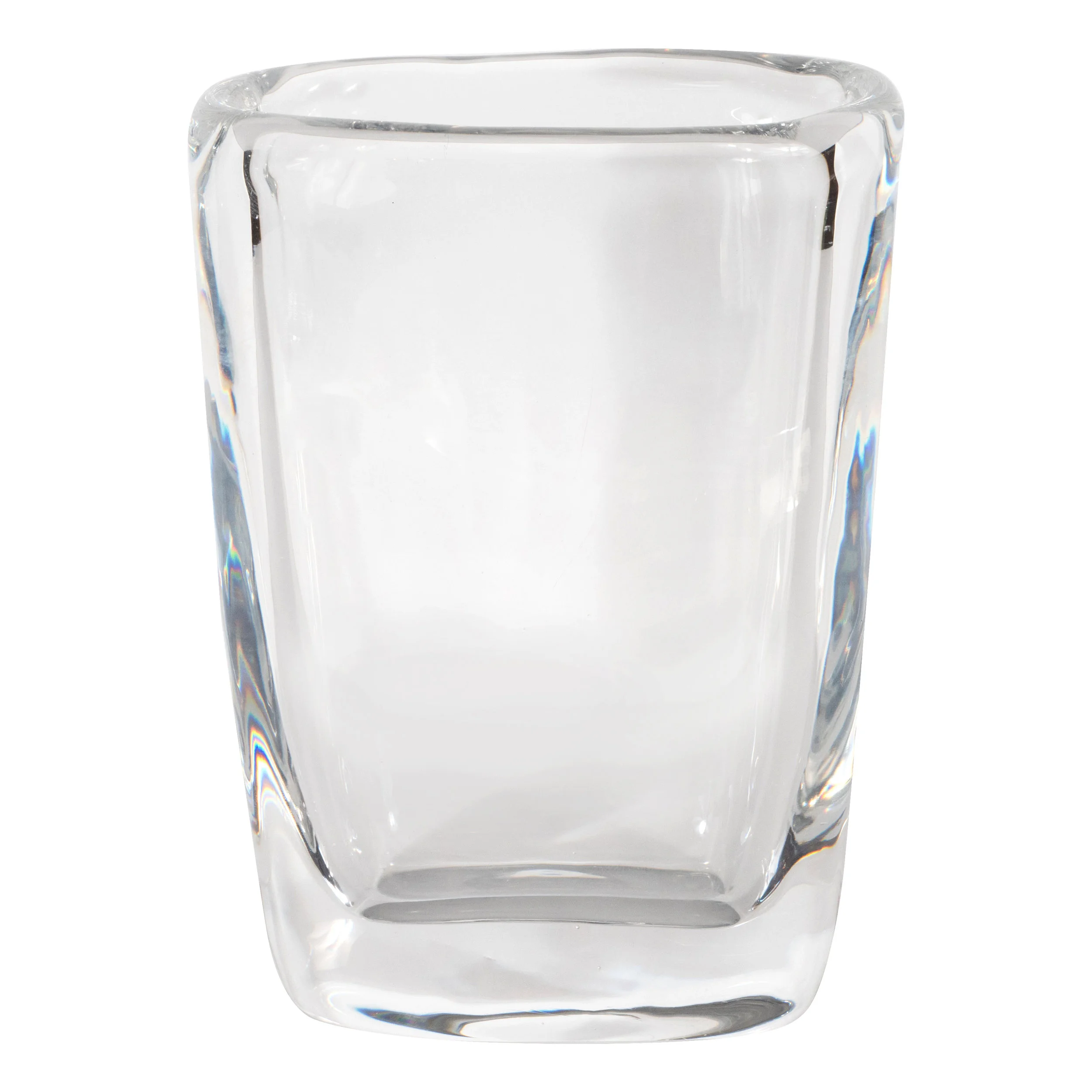 Mid Century Modern Oblong Translucent Glass Vase By Orrefors Of