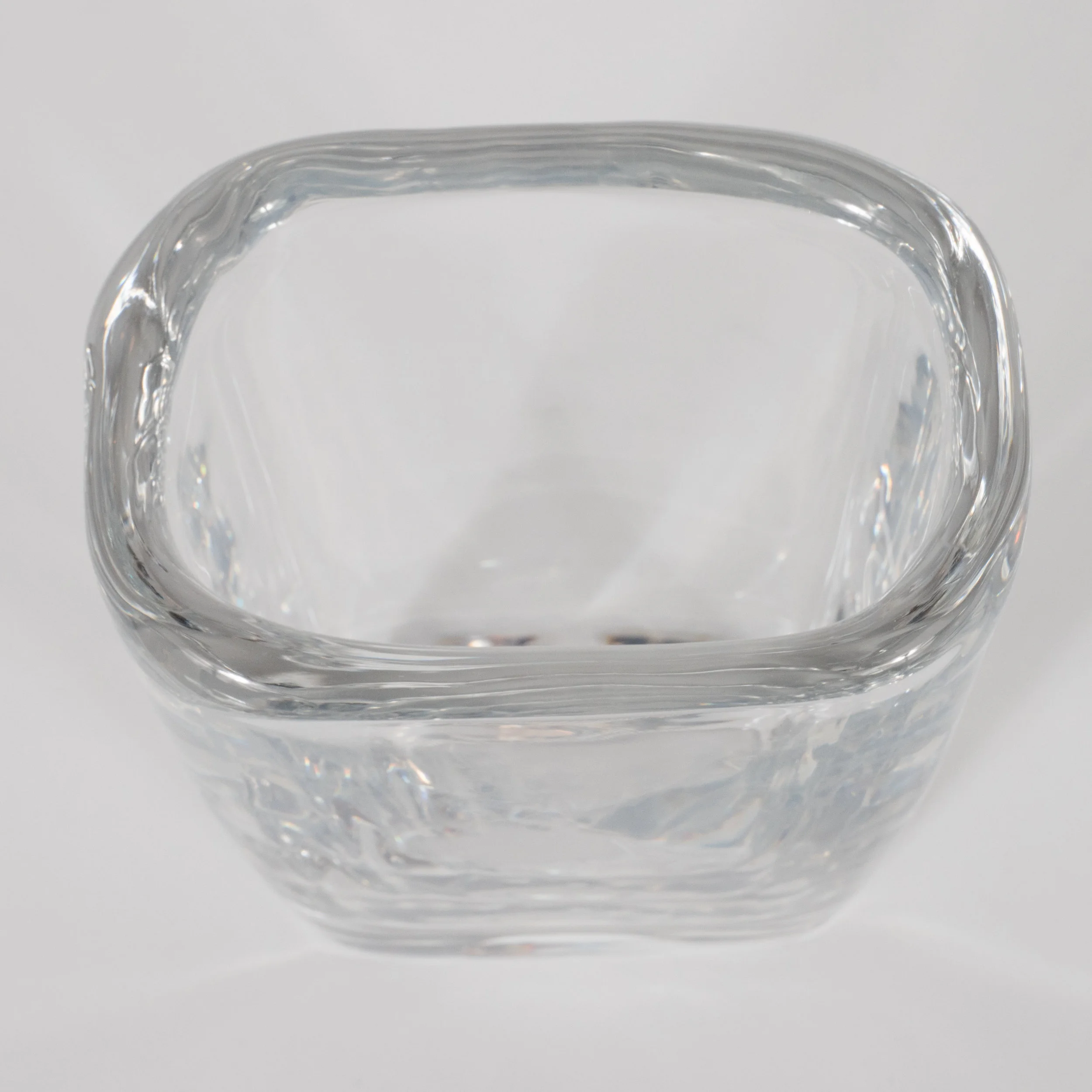 Mid Century Modern Oblong Translucent Glass Vase By Orrefors Of