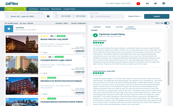 在预订流程中找到的TripAdvisor评论的屏幕图像。