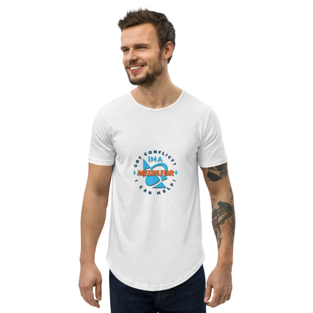 Mens curved hem t shirt discount