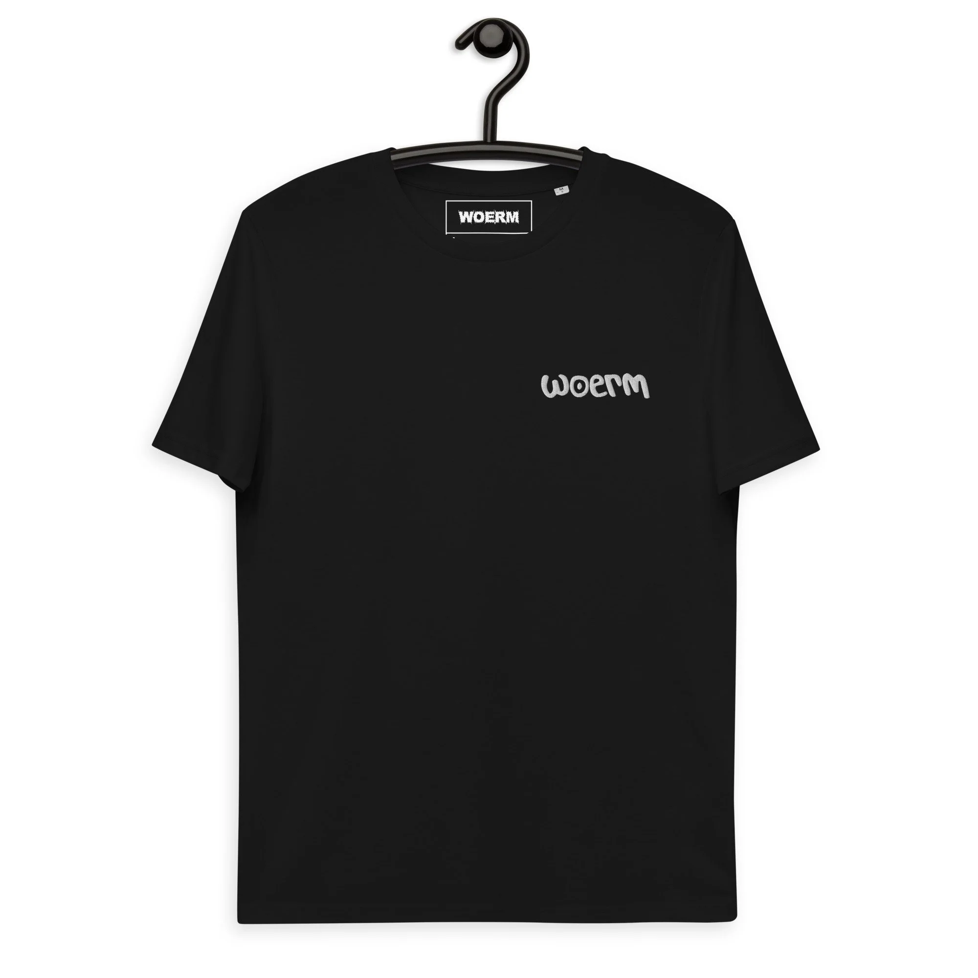 Premium Cotton Shirt: Black Tee embroidered Woerm logo