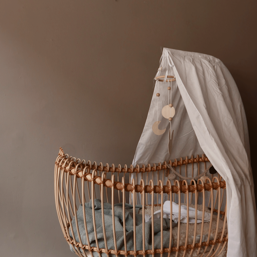 rattan baby crib