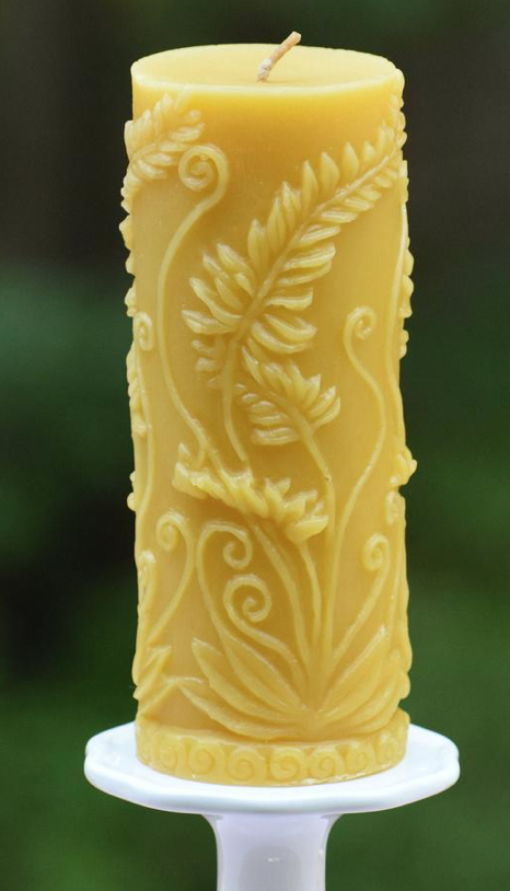Set of 3 100% pure beeswax pillar candle gift set, contemporary set