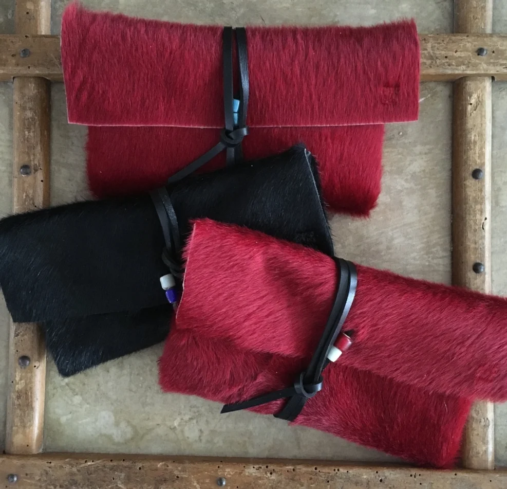 Hair On Hide Small Clutch With Beads Spring Finn Co