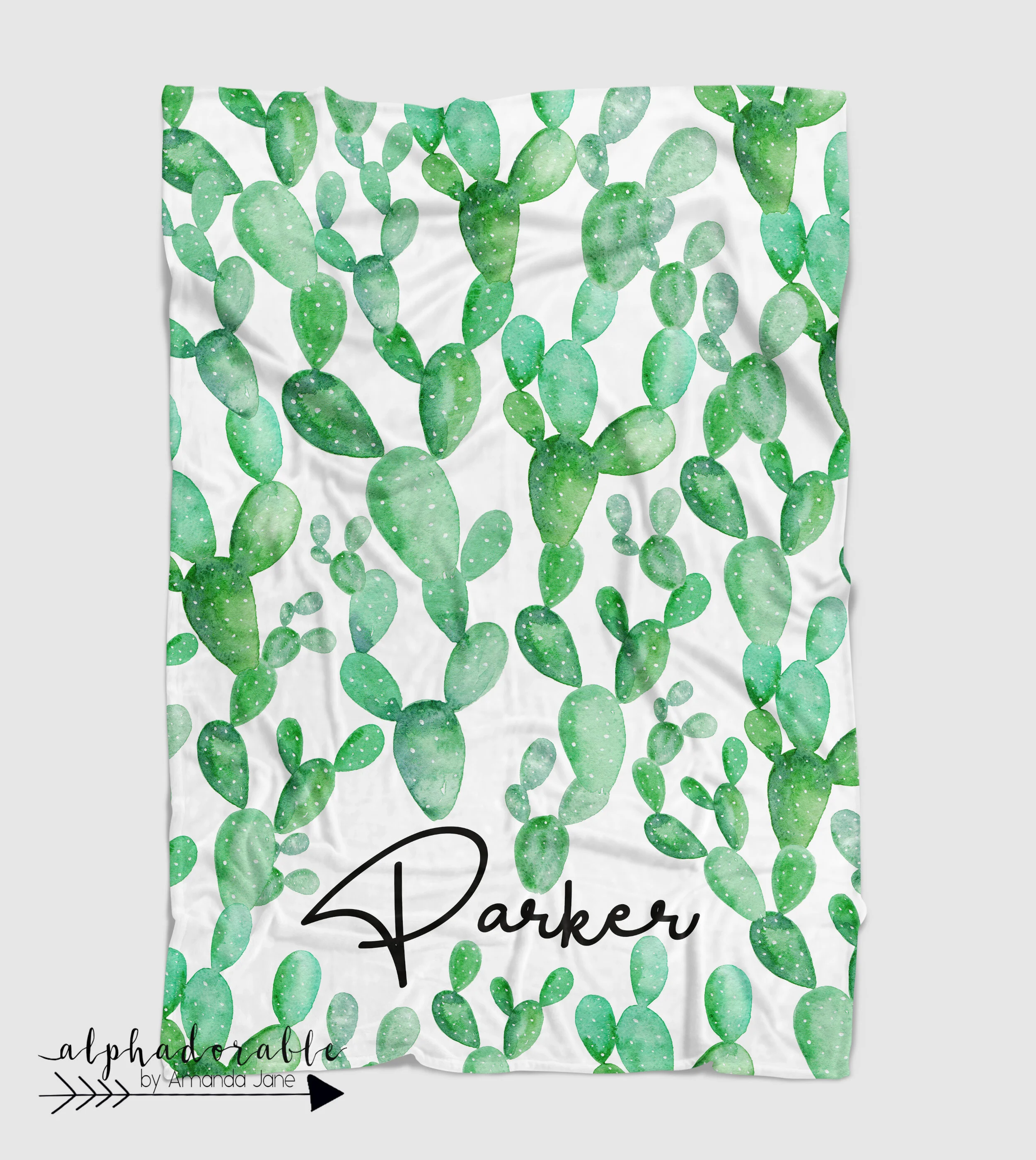 cactus minky blanket