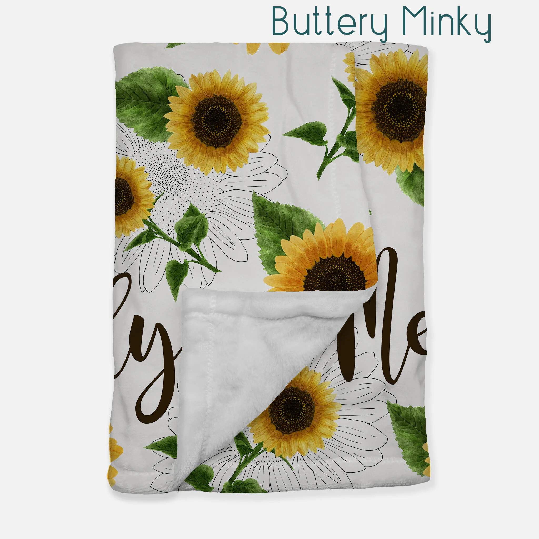 Personalized sunflower baby blanket sale