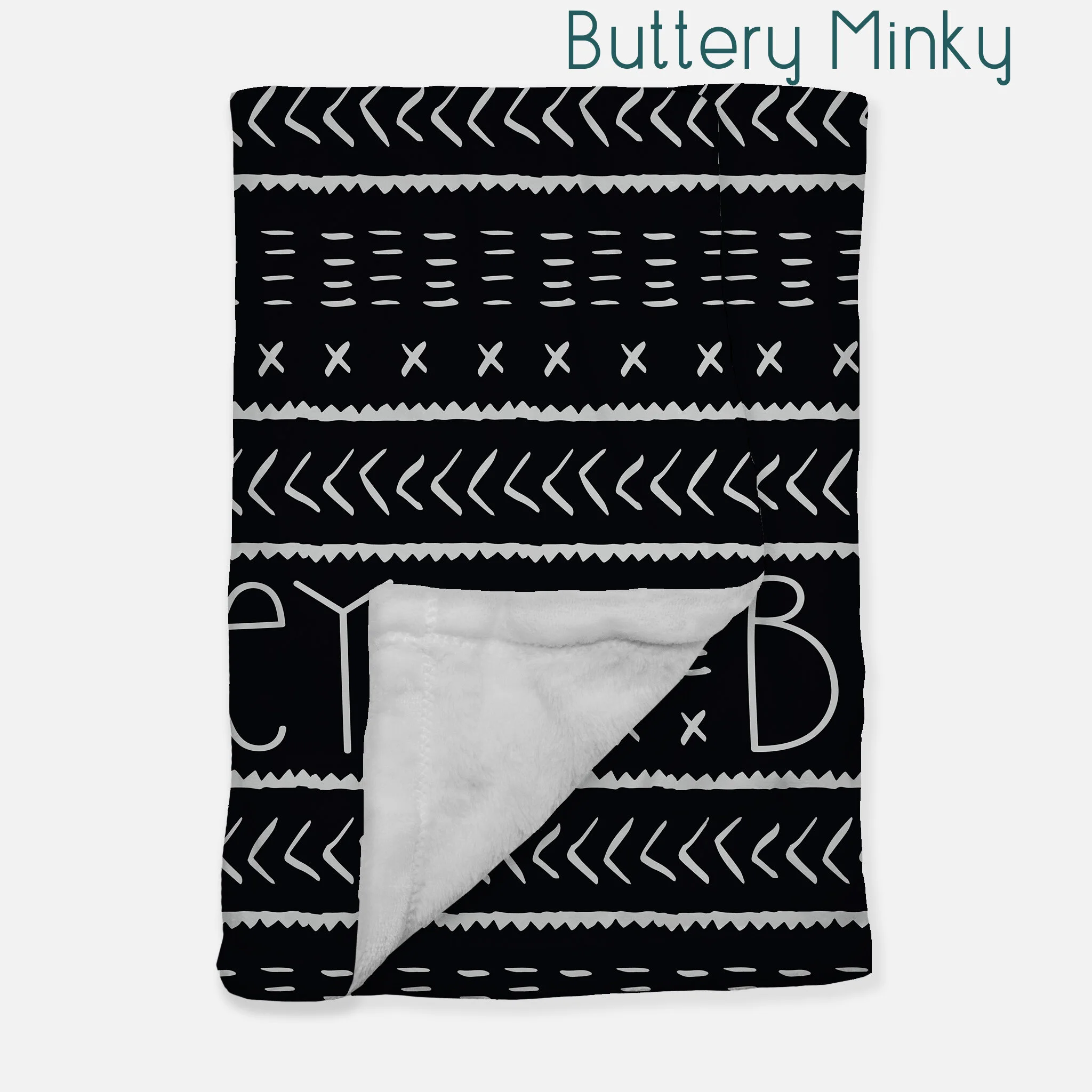 Modern Boho Tribal Mudcloth Pattern in black baby blanket