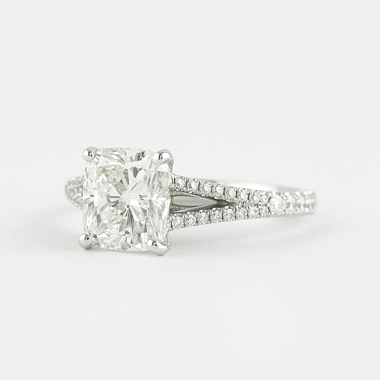 Michael Alan Jewelers Hidden Halo Split Shank Setting Cushion