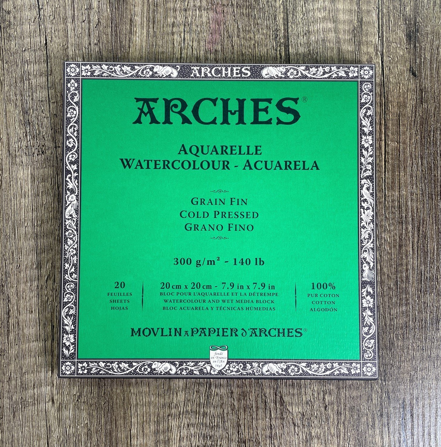 Arches Watercolor Block 3.9x9.8, 140lb Cold Press, 20 Sheets