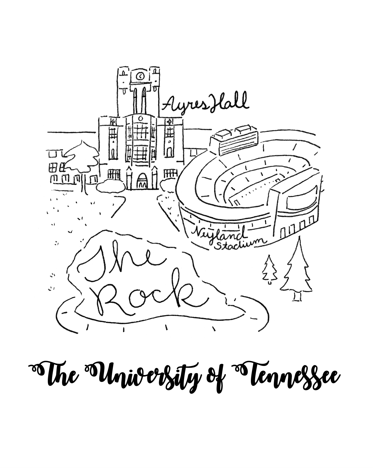 Knoxville Coloring Sheet Pack Of 12 Paris Woodhull Illustrations