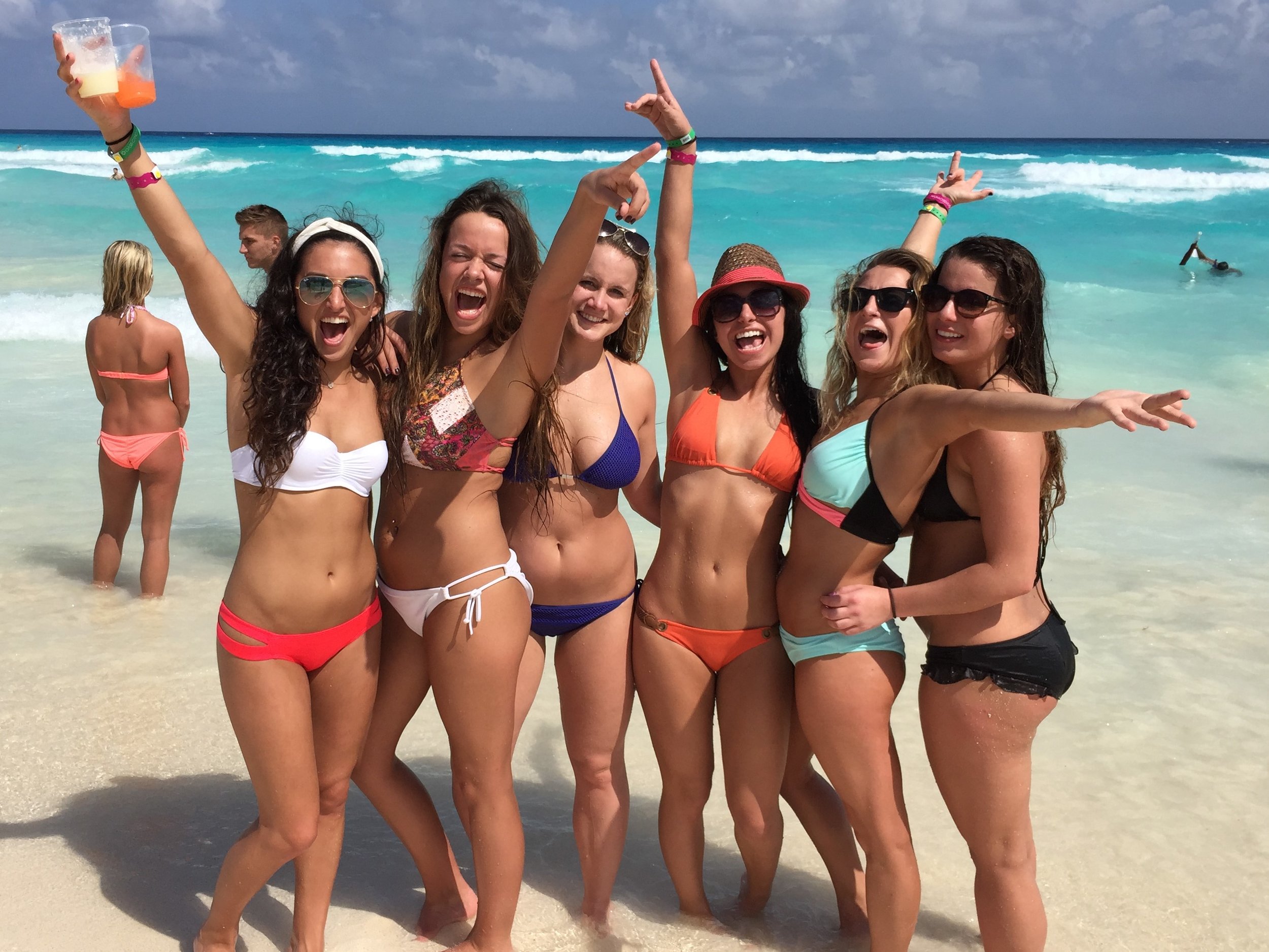 Young Teen Girls Group Bikinis