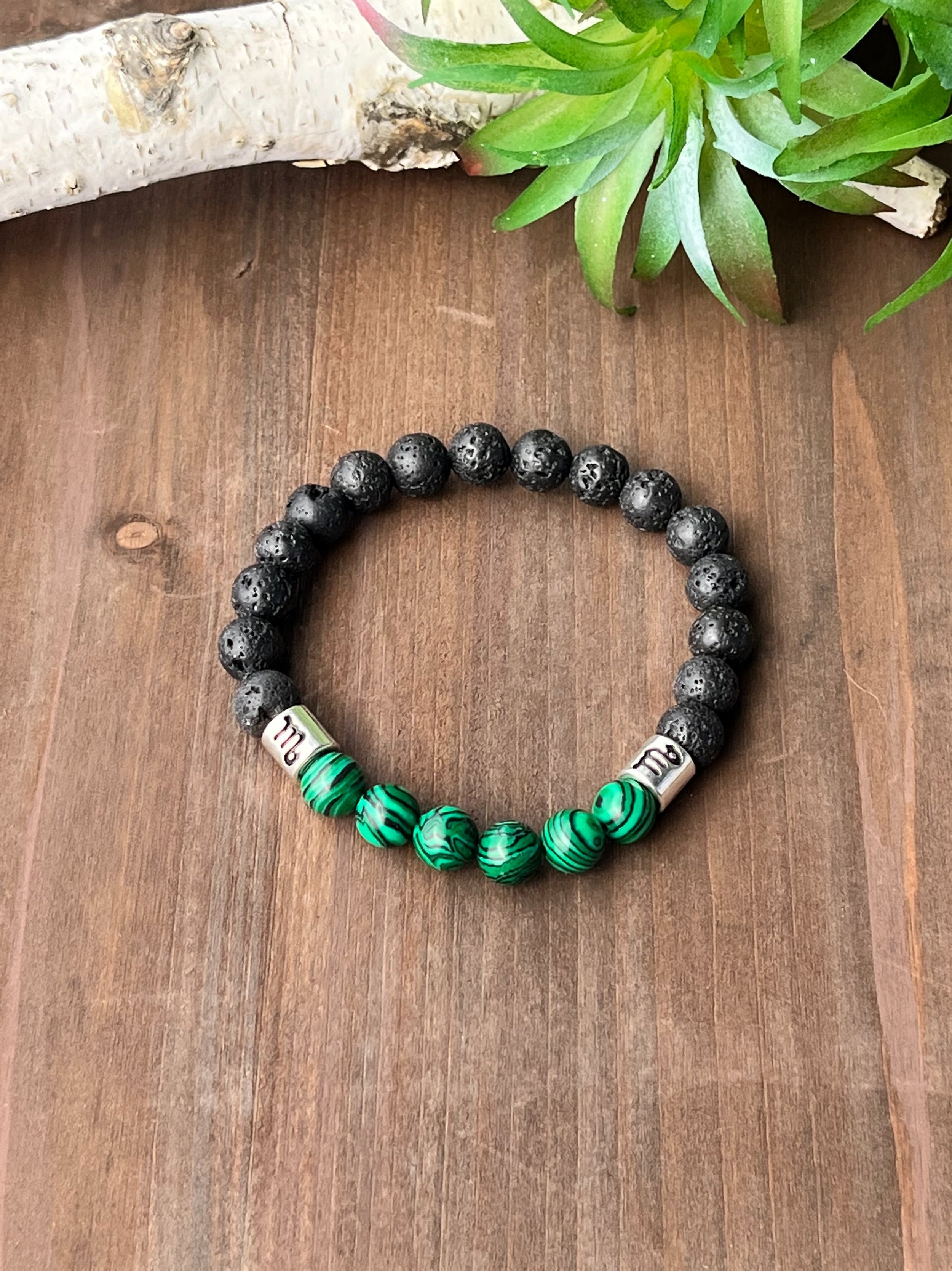 Emerald Malachite Himalayan Stone Bracelet for Healing | for Women & Men, Lava Rocks, 7 Chakra Bracelets, Yoga Beads Bracelet Bangle, Great Gift
