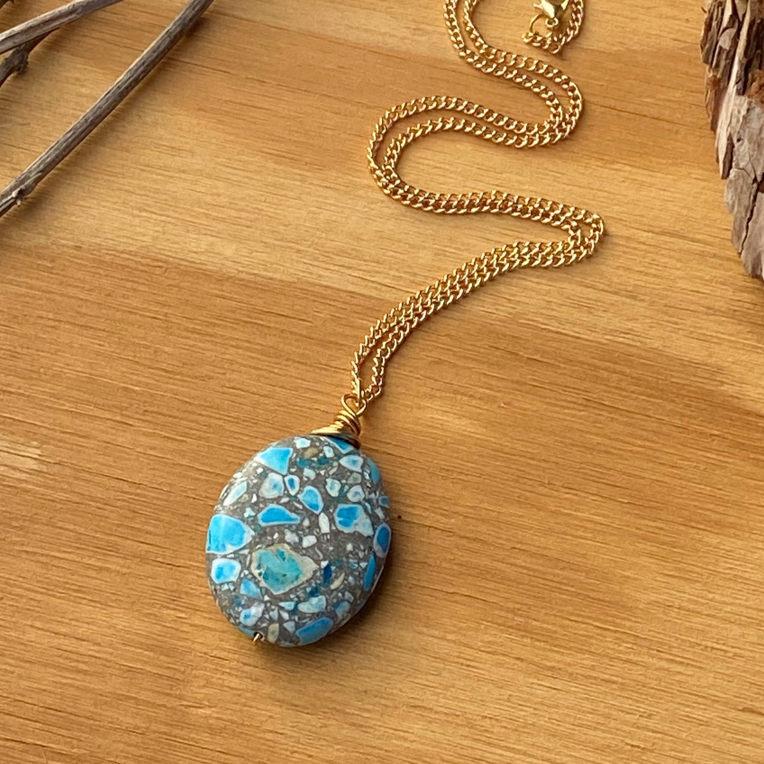 Natural thick flat wide hemp necklace with five jasper gem beads