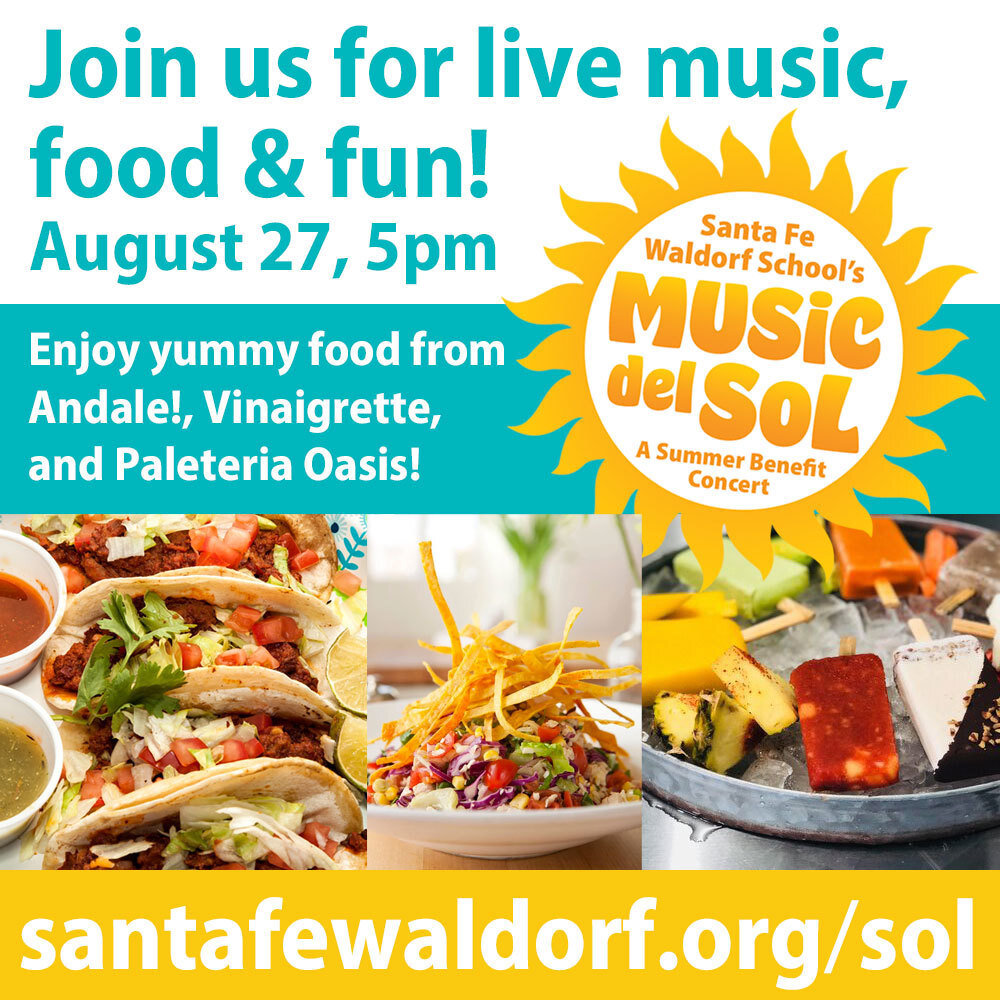 MUSIC del SOL! Join us this Saturday, August 27th at 5pm to hear three amazing live bands, enjoy tasty dishes from local food trucks, and to come together as a community. Please share the word with friends and family. Buy tickets online or at the doo