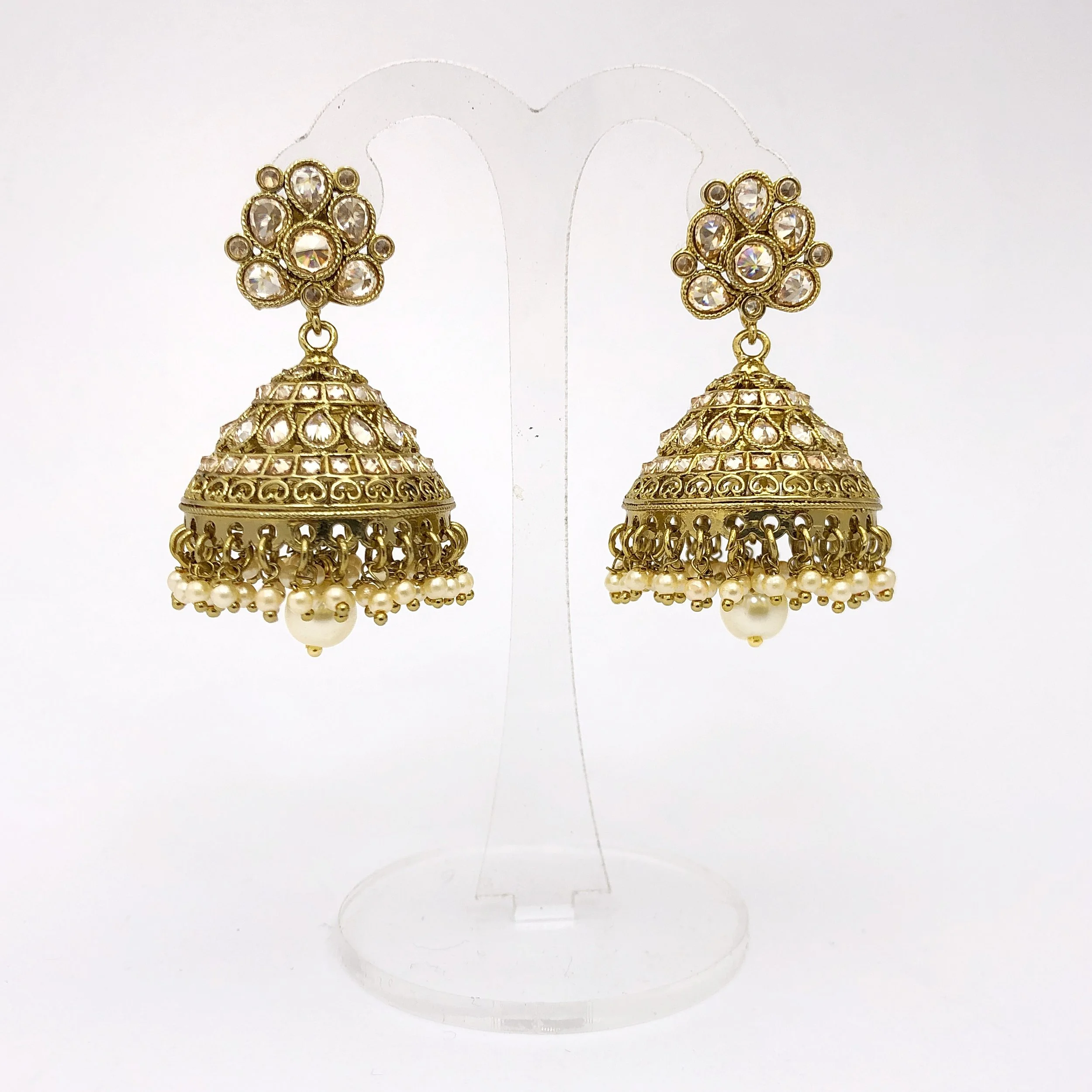 Antique Gold Jhumka Earrings Bees Bangles Necklace Sets Antique Gold Jhumka Earrings Bees