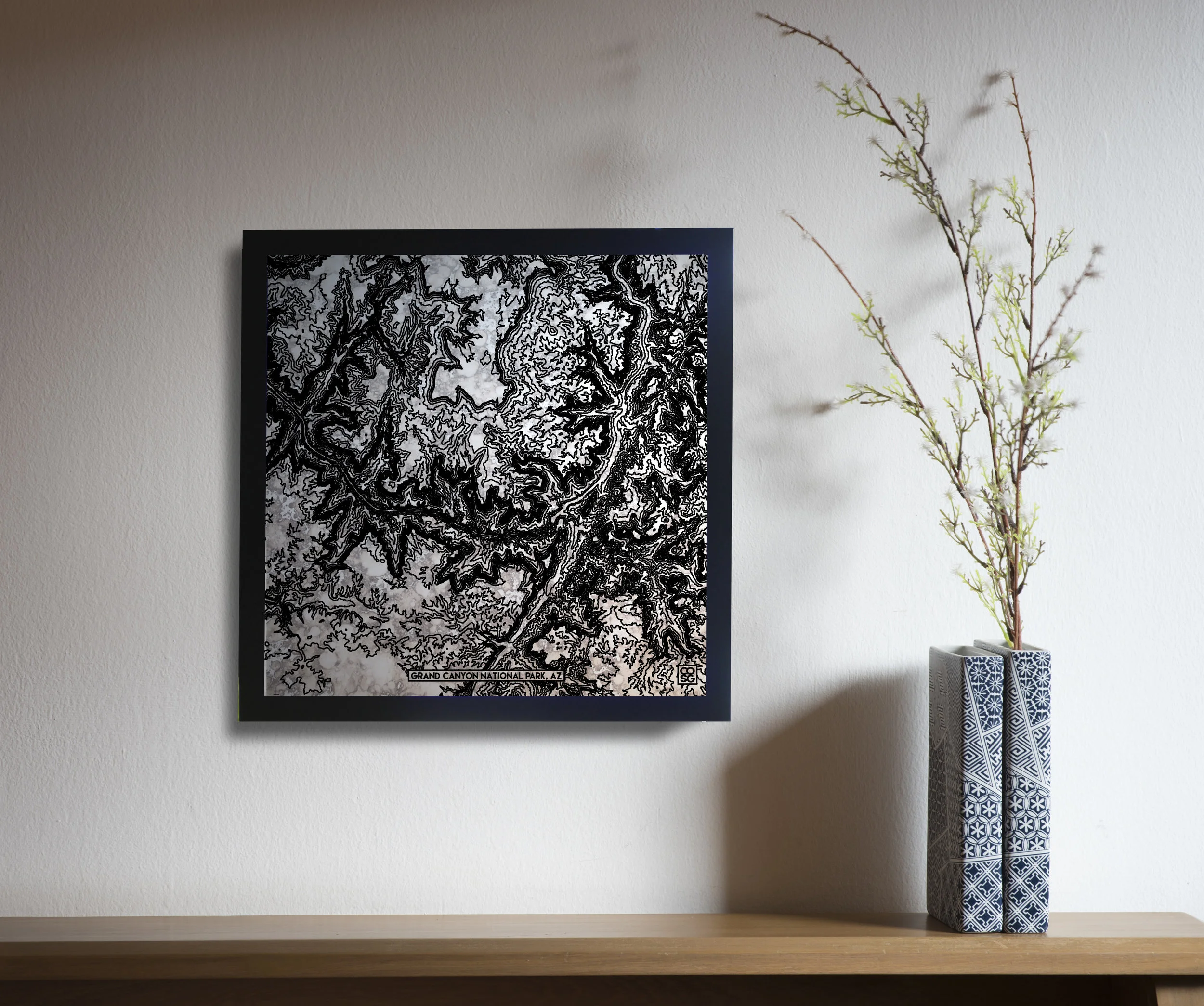 Glass Wall Art Grand Canyon Topographic Map National Park Map Cooper O Neil Stained Glass