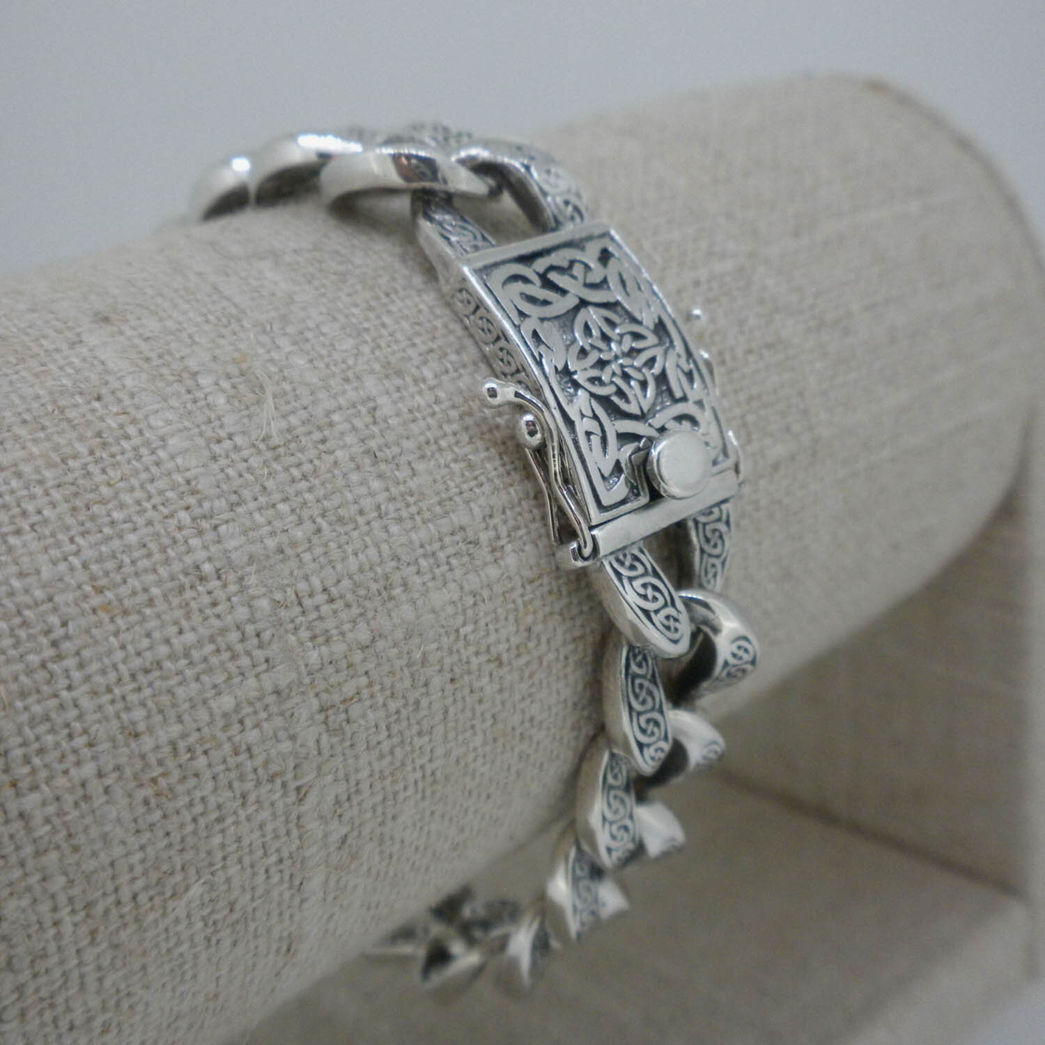 Curb Link Bracelet in Sterling Silver, Extra Large