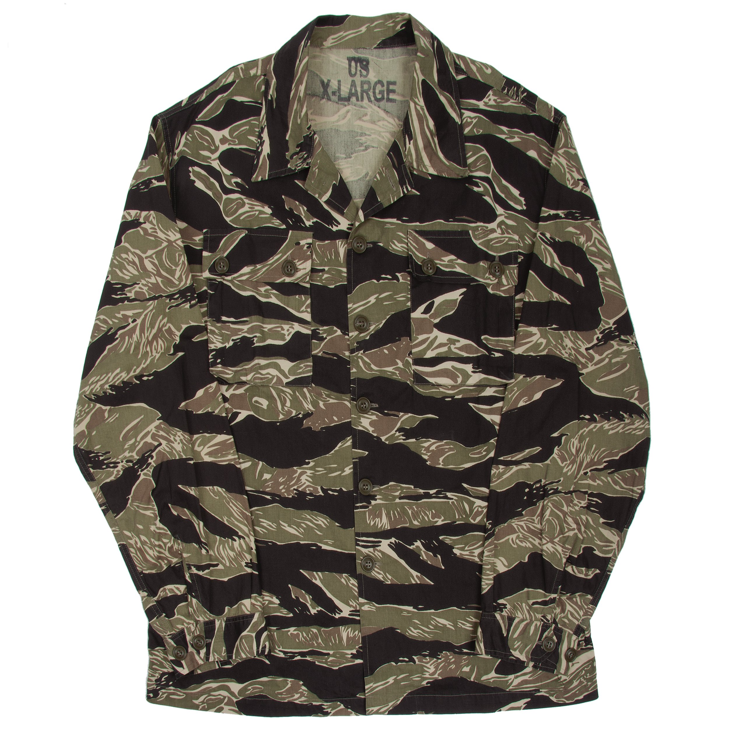 G-Style USA Men's Victorious Distressed Tiger Stripe Camo Jean Jacket