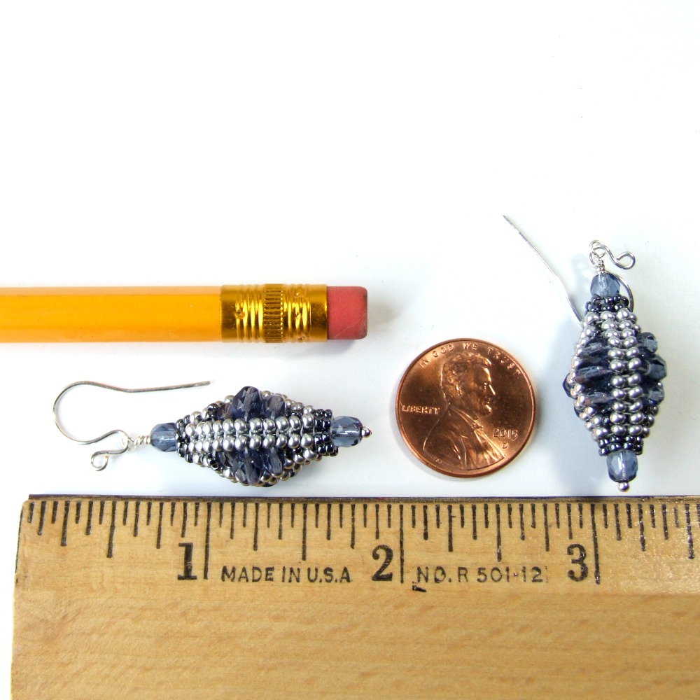 28h蓝色捷克玻璃珠饰吊坠耳环纯银手工制作玻璃jewelry.jpg