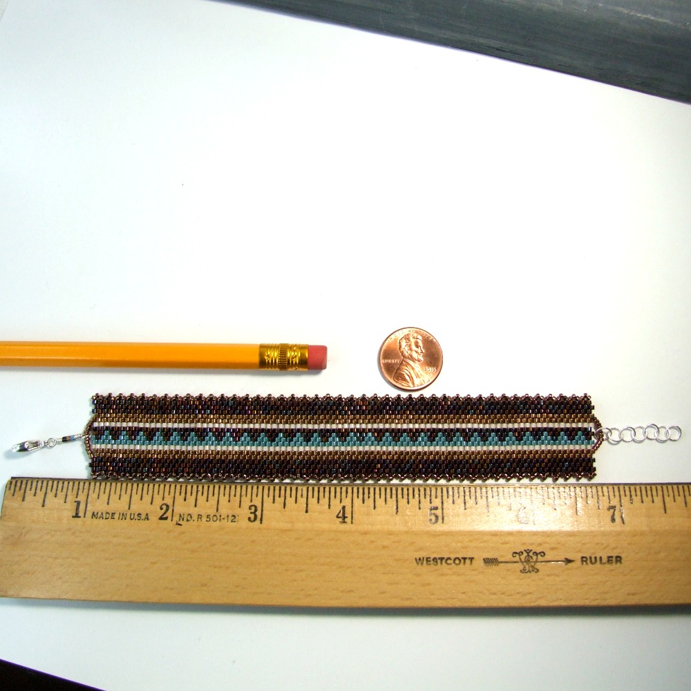 b35g青铜蓝色波西米亚风编织的种子珠子手链英镑银手工制作的珠饰玻璃珠宝首饰iris-elm.jpg