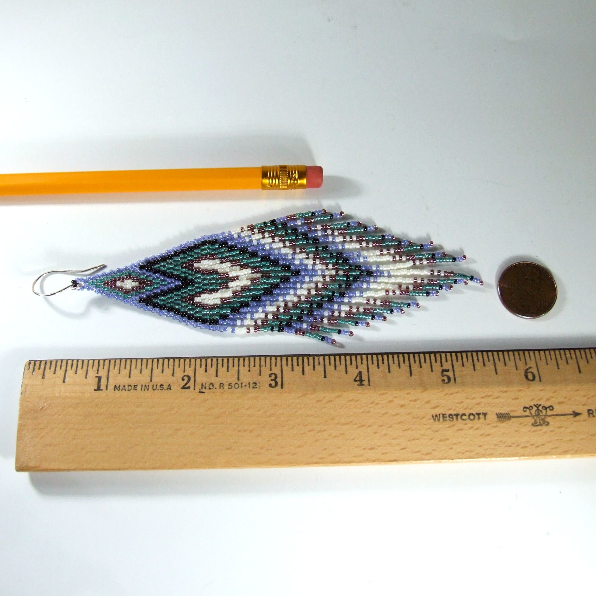 162m紫色蓝绿色白色流苏种子珠耳环纯银耳线手工制作artisan-jewelry.jpg