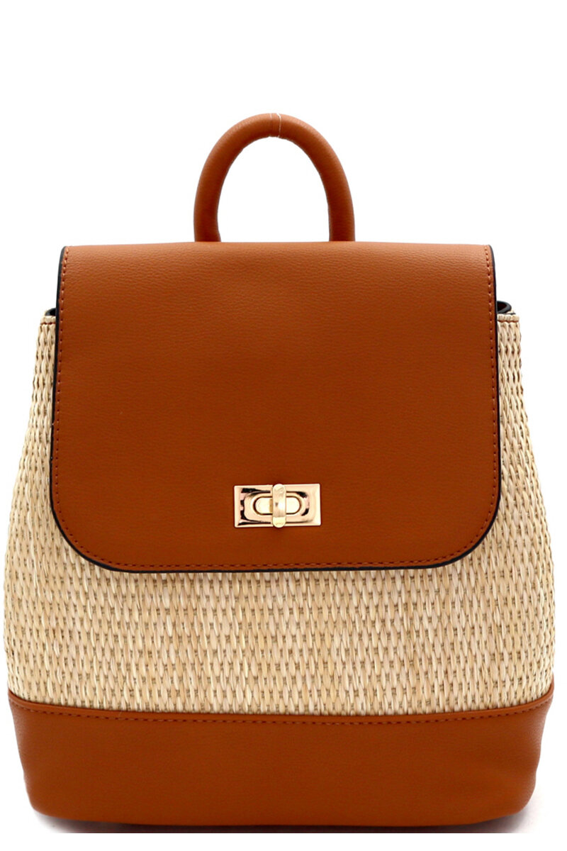 Woven Straw Backpack Handbag- Two Colors — DazzleBar