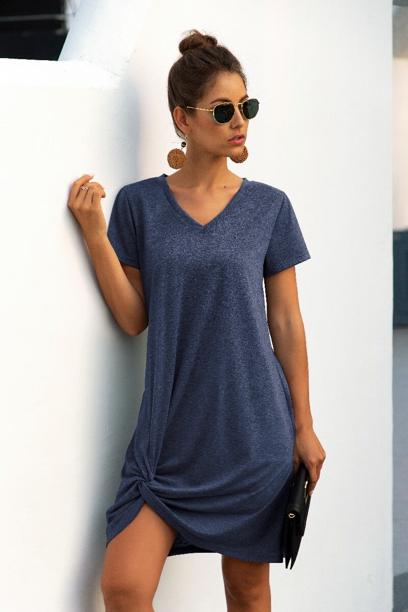 v neck t shirt dress