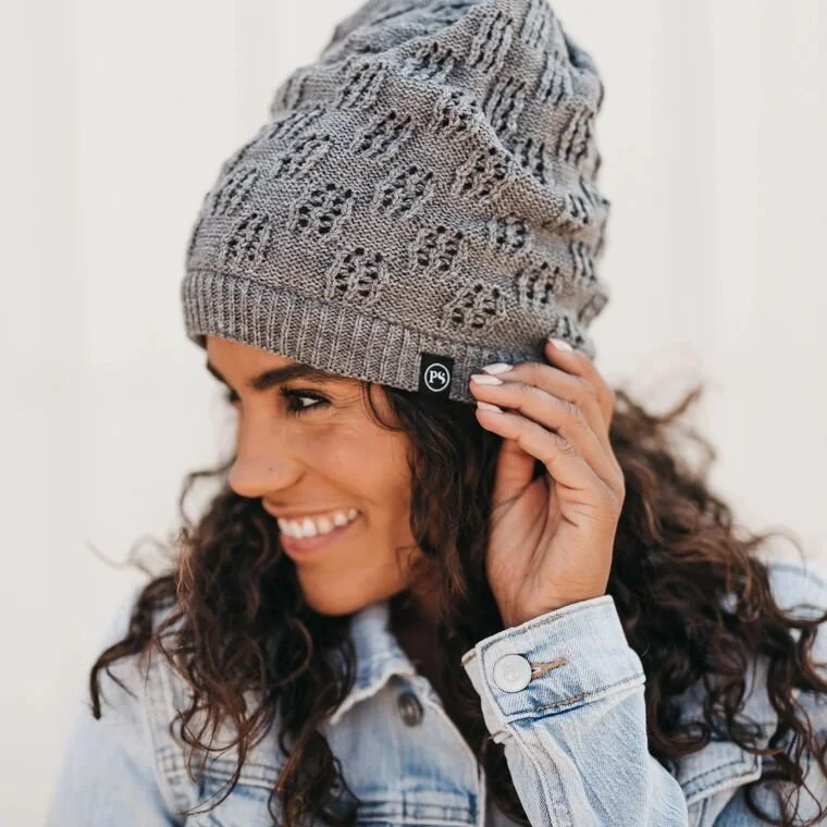 bobble hat with hole for ponytail