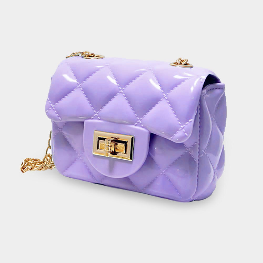 Kids Quilted Jelly Mini Crossbody Bag Five Colors DazzleBar