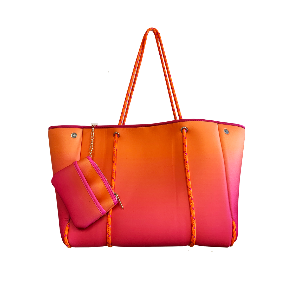 AHDORNED Neoprene Ombre Tote w/ Removable Pouch- Two Colors