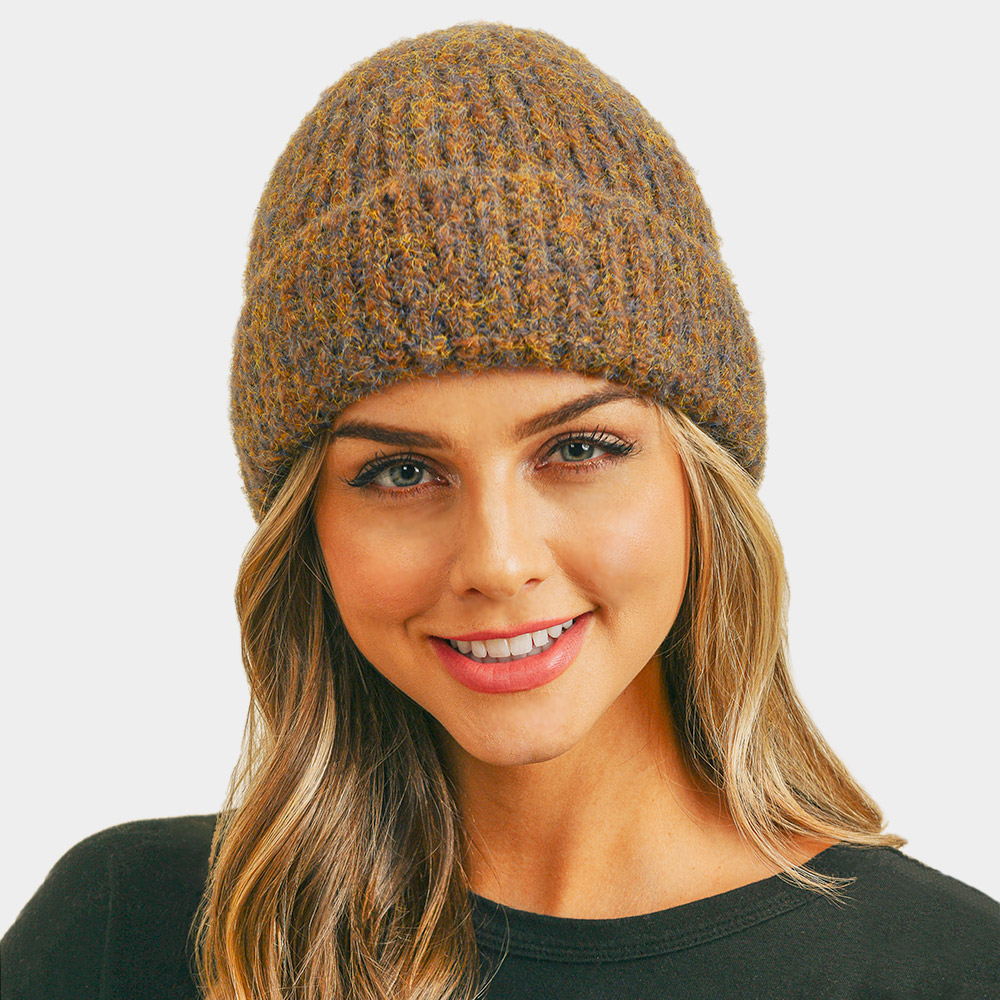 Fuzzy Mixed Color Knit Beanie Hat- Eight Colors — DazzleBar