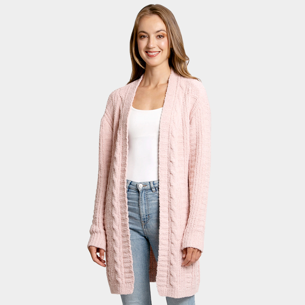 Solid Twisted Knit Cardigan- Four Colors — DazzleBar Solid Twisted Knit Cardigan- Four Colors — DazzleBar
